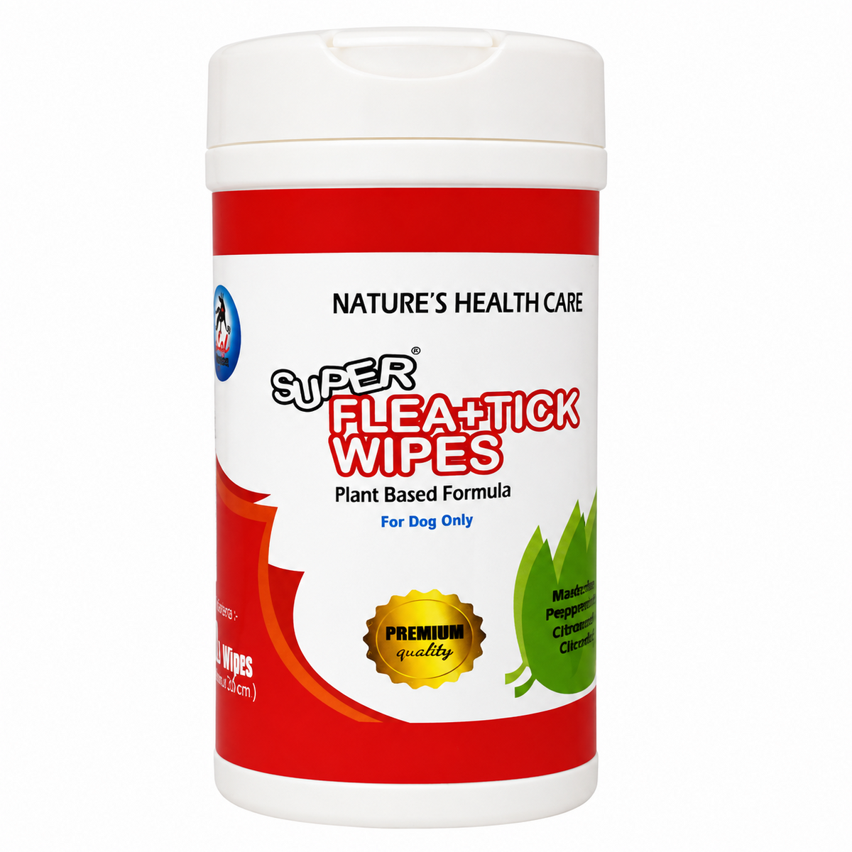Super Flea & Tick Natures Health Care Plant Based Formula Wipes For Dog