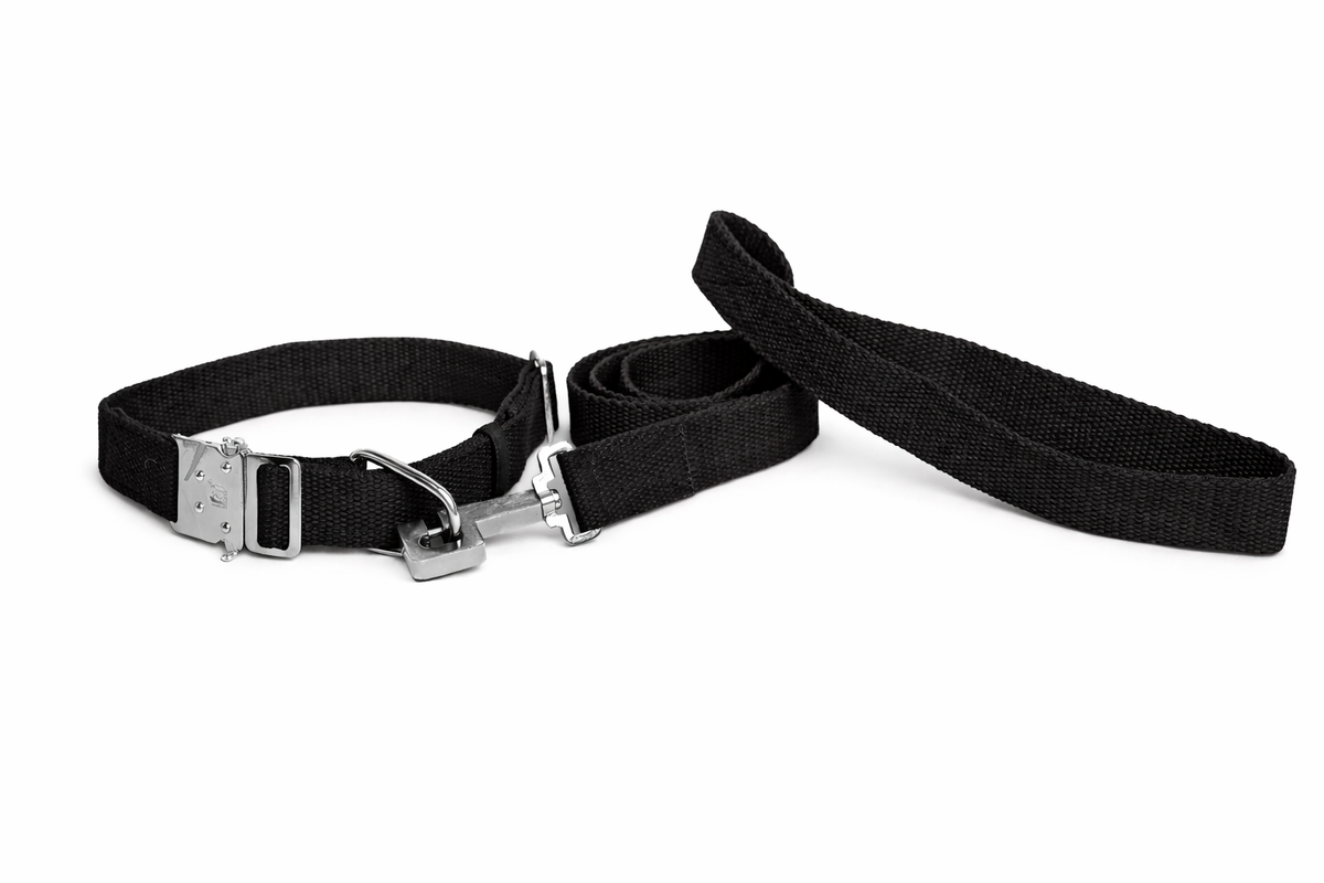 Kennel Cotton M.S. Click Lock Collar & Leash Set (1")