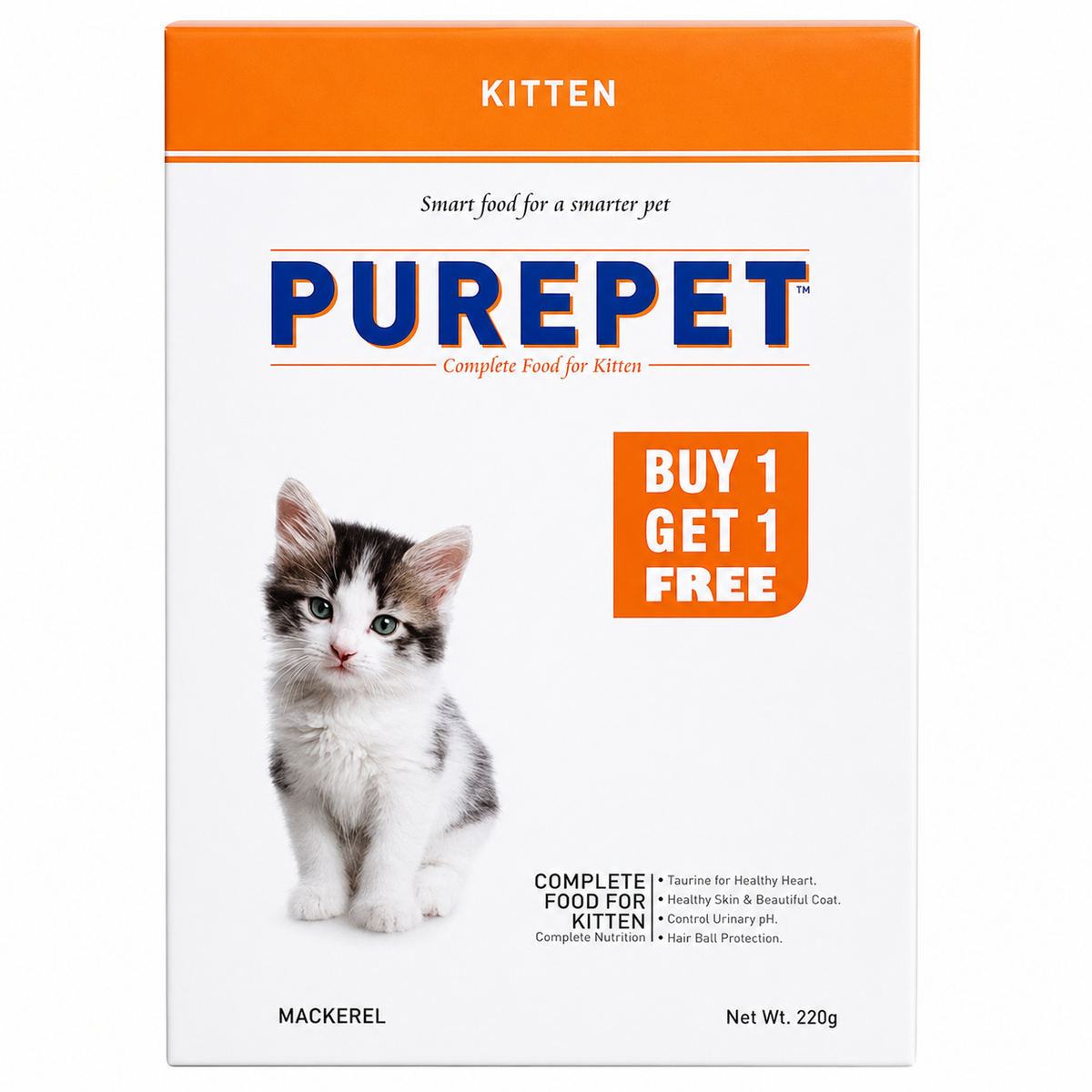 Purepet Mackerel Kitten Dry Food Buy 1 - Get 1 Free