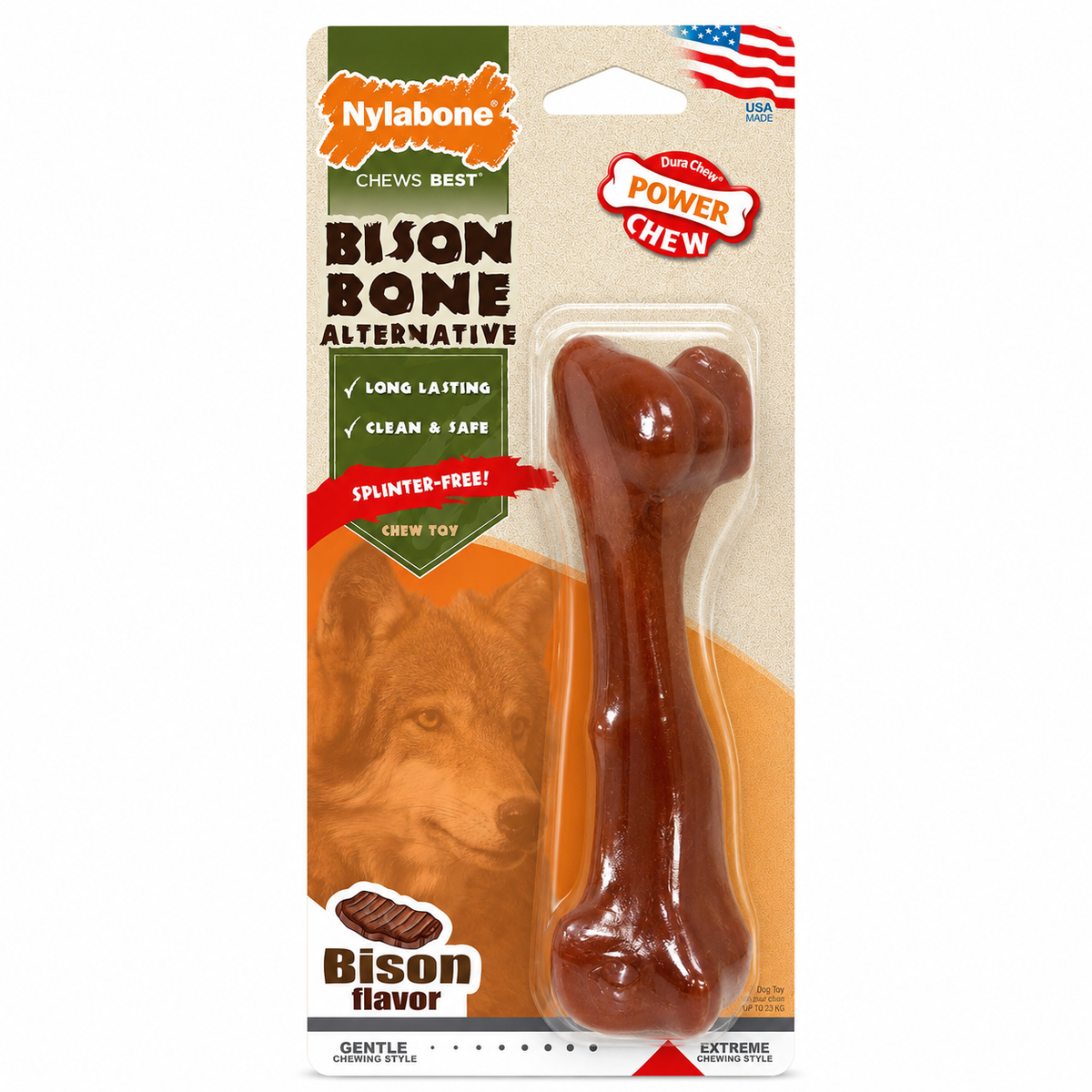 Nylabone Chew Bison Bone Alternative Chew Toy