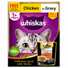 Whiskas Chicken in Gravy (80g x 7) Pouch + Free Sheba Chicken With Tuna In Gravy 70g Pouch For Adult Cat