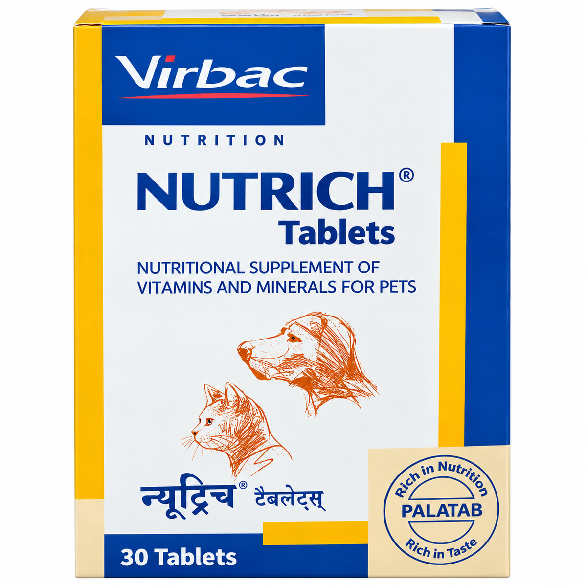 Virbac : Nutrich Tablets – Vitamin & Mineral Supplement for Dogs & Cats