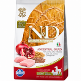 Farmina N&D Ancestral Grain Chicken Spelt Oats & Pomegranate Light Mini & Medium Adult Dog Dry Food