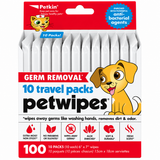 Petkin Germ Removal 10 Travel Pack Petwipes For Dogs & Cats