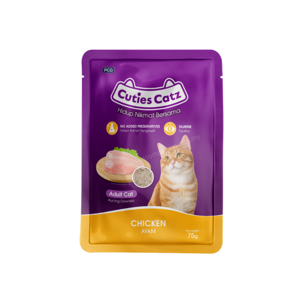 Cuties Catz Chicken Flavor Adult Cat Pouch