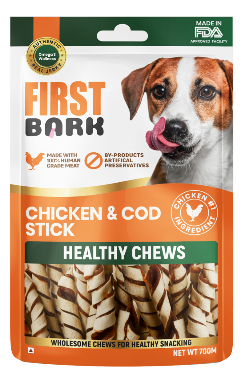First Bark Chicken & Cod Stick Healthy Chews For Dogs