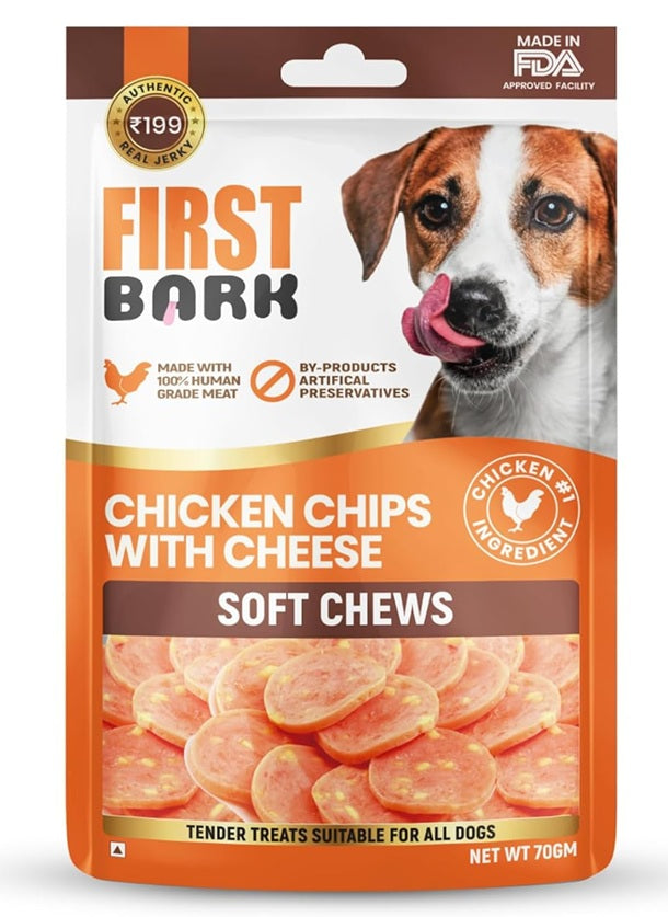 First Bark : Chicken Chips with Cheese  - Soft Chews Dog Treats