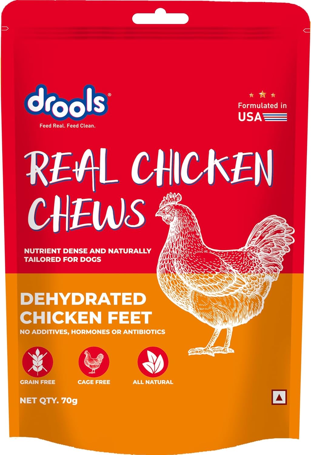 Drools Dehydrated Real Chicken Feet Chews Dog Treats