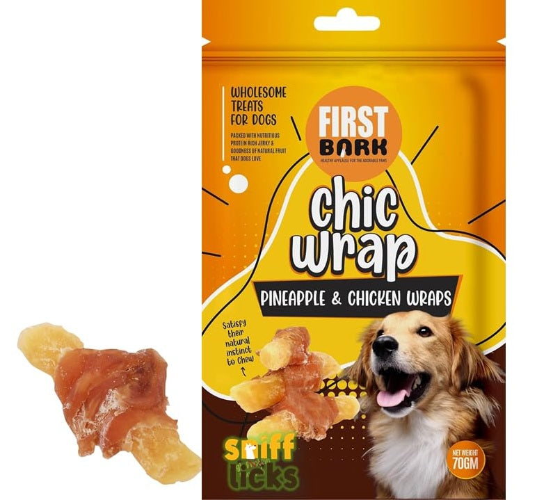 First Bark : Chic Wrap – Pineapple & Chicken Wraps Dog Treats