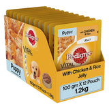 Pedigree Puppy Pouch With Chicken & Rice In Jelly 100g - Pack of 12