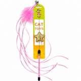 Star with Feather Teasing Stick Cat Toy