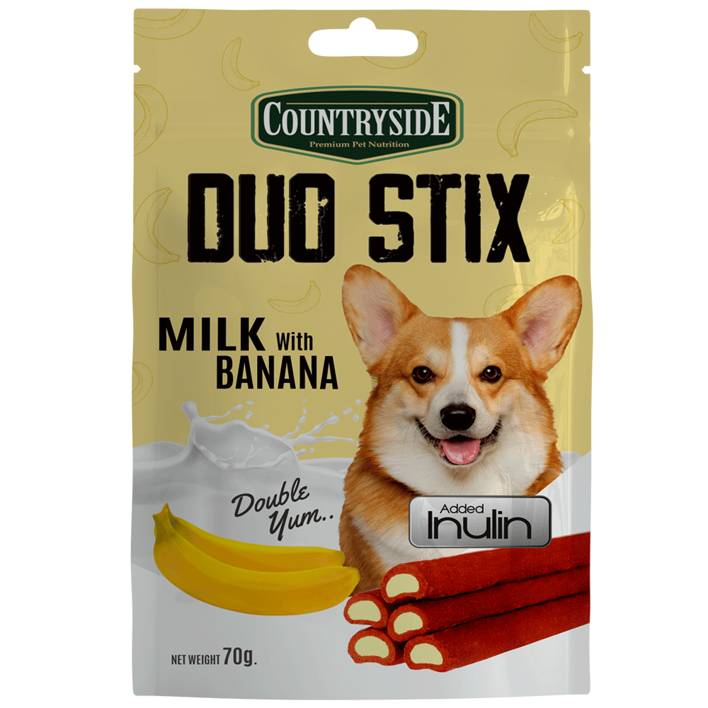 Taiyo Countryside Milk with Banana Duo Stix Dog Treats