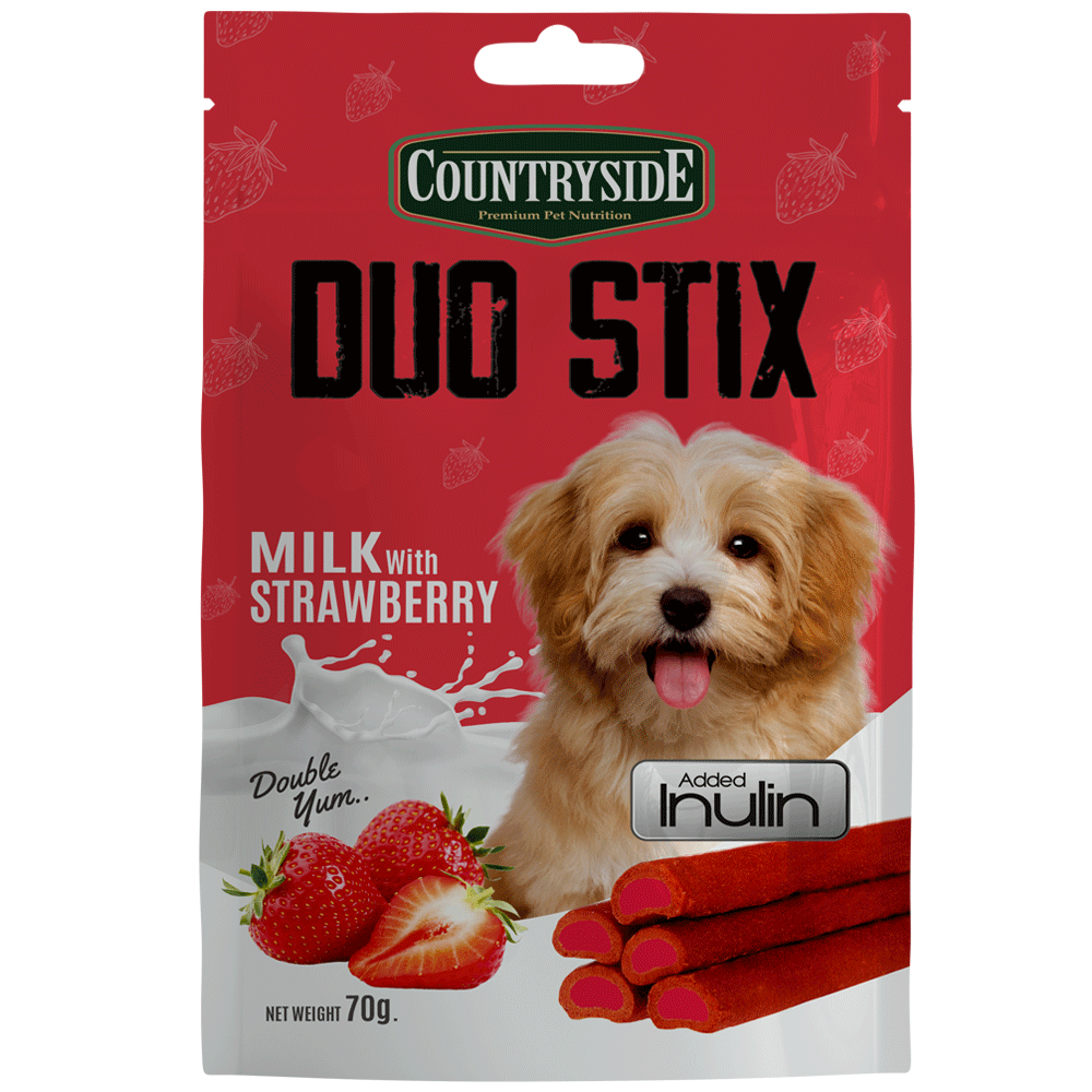 Taiyo Countryside Milk with Strawberry Duo Stix Dog Treats