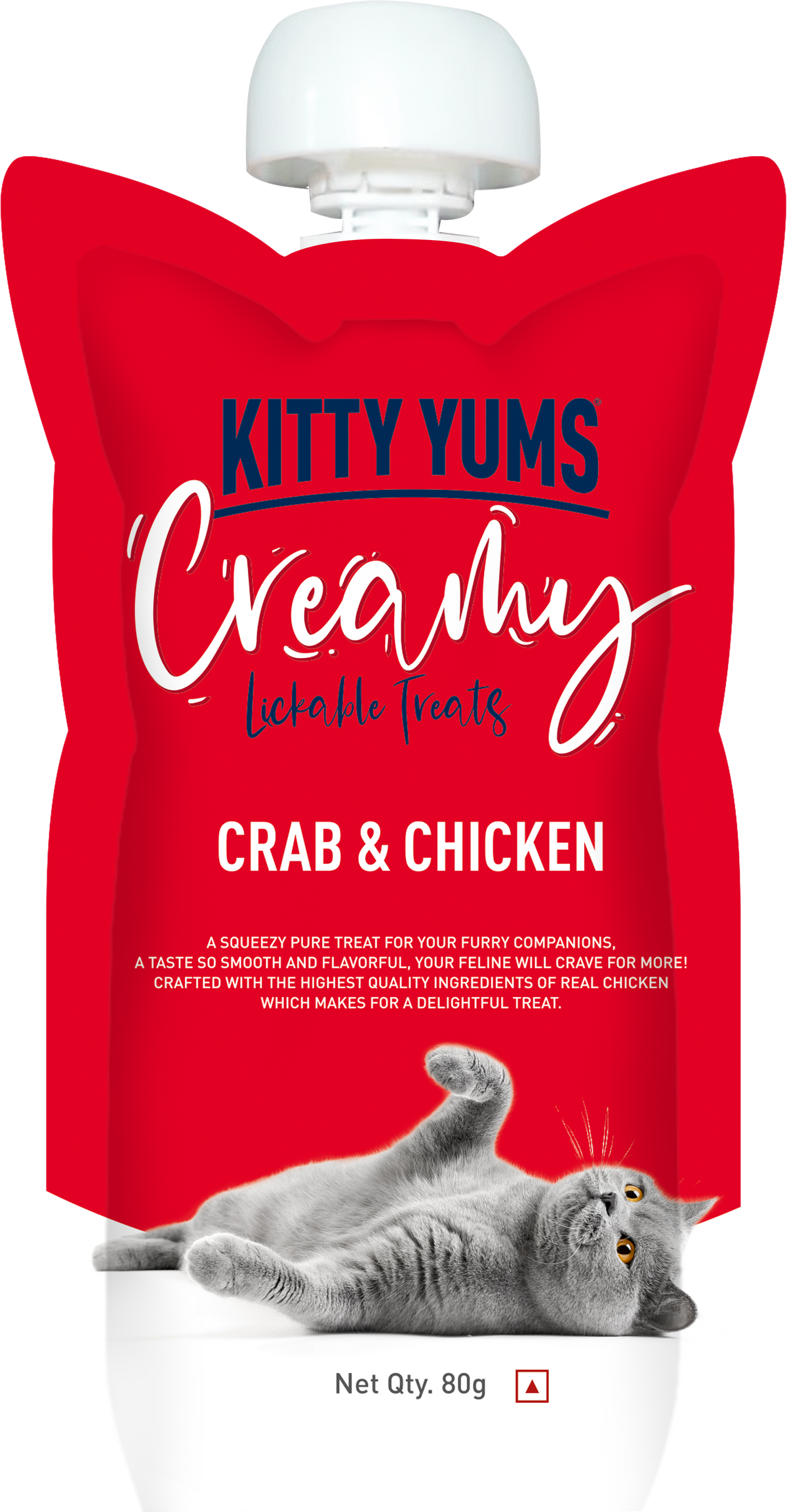 Kitty Yums : Creamy Lickable Cat Treat – Crab & Chicken Squeeze Tube