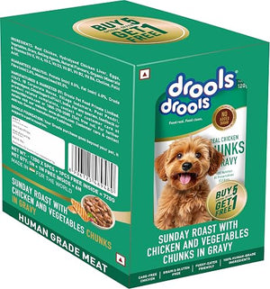 Drools Sunday Roast With Chicken & Vegetables Gravy Pouch Buy 5 Get 1 Free