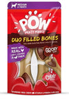 Imaginelees POW : Meaty Middle Duo Filled Bones Dog Treats – Chicken & Duck (Chewy)