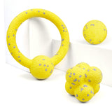 Fofos Ultra-Durable Bumpy Erratic Bounce Yellow & Grey Ball Dog Toy