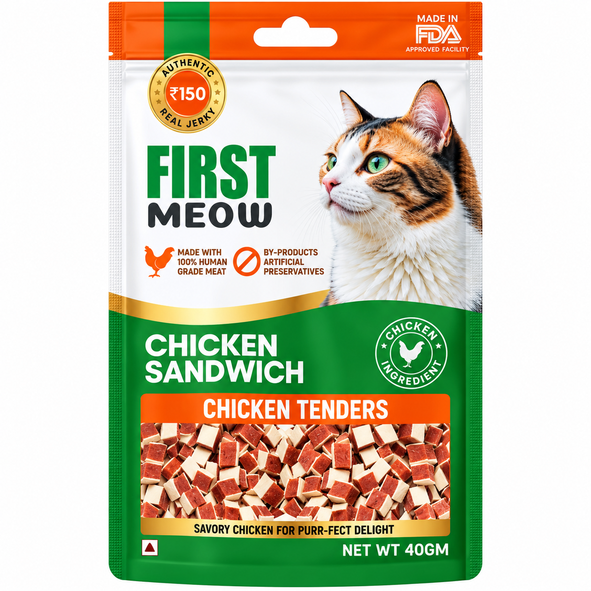 First Meow Treats For Cats - Chicken Sandwich Chicken Tenders