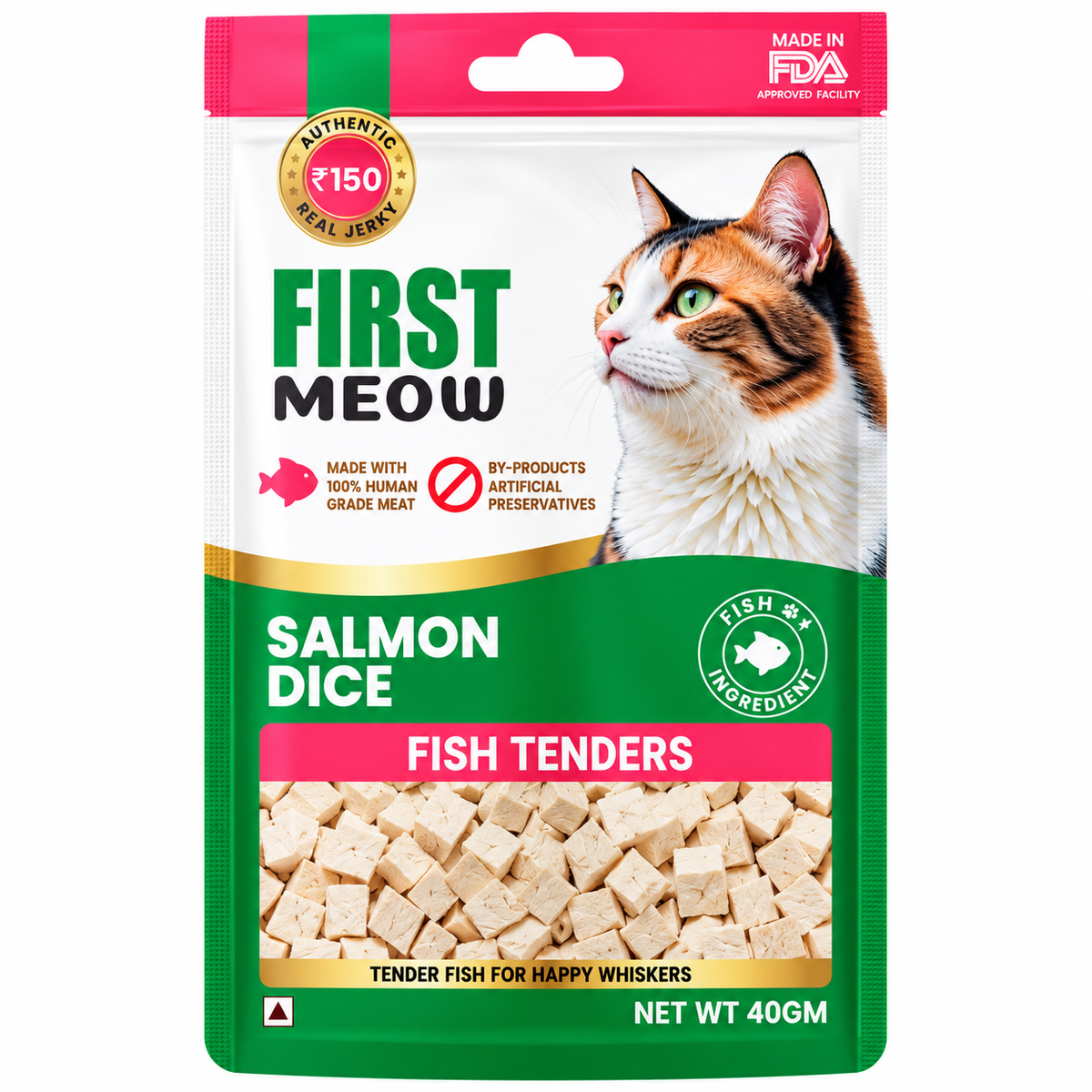 First Meow Treats For Cats - Salmon Dice Fish Tenders