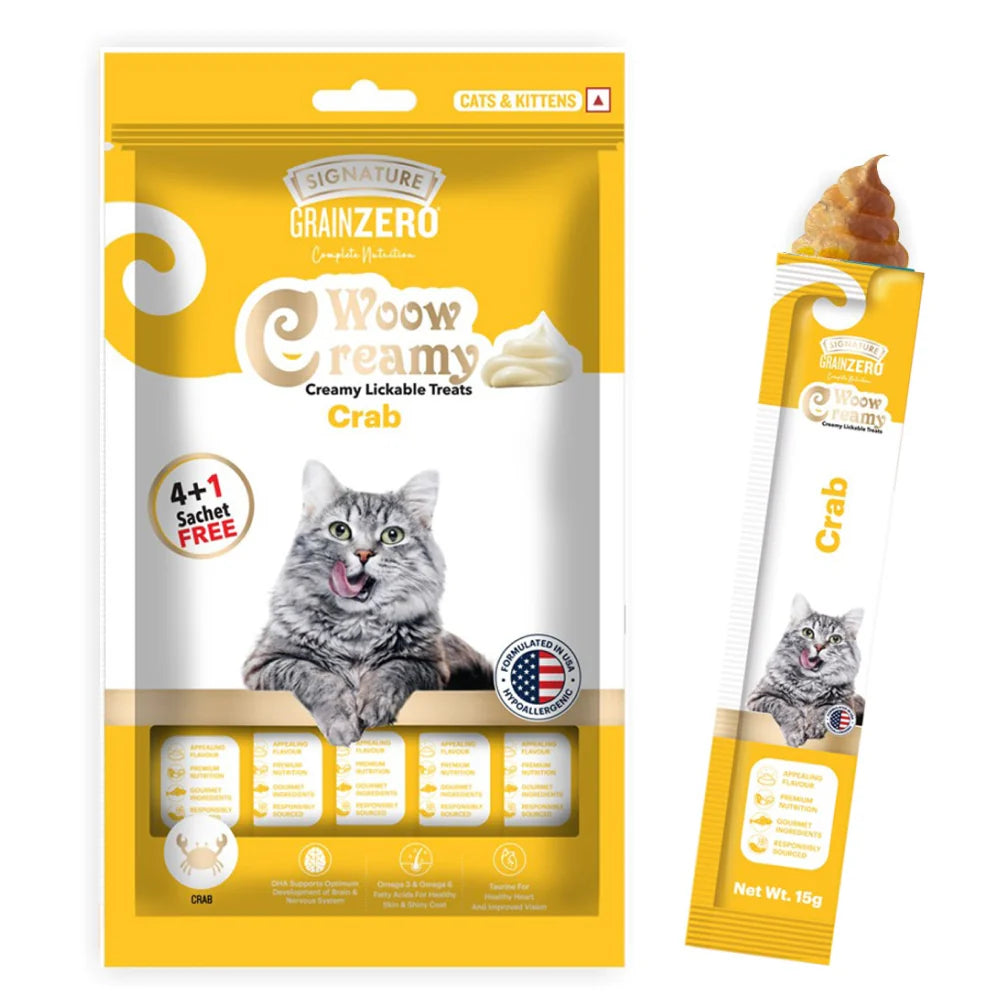 Signature : GrainZero Woow Creamy Lickable Cat Treats – Crab