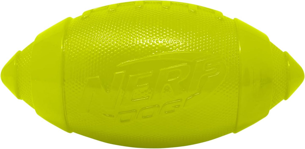 Nerf Dog Ultra Glow Classic Squeak Football Dog Toy - Green