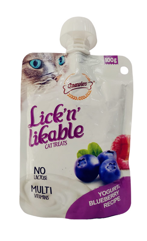 Gnawlers Lick And Lickable Yogurt And Blueberry Recipe Cat Treat