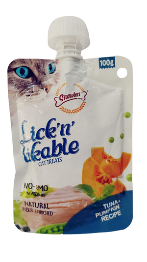 Gnawlers Lick And Lickable Tuna And Pumpkin Recipe Cat Treat