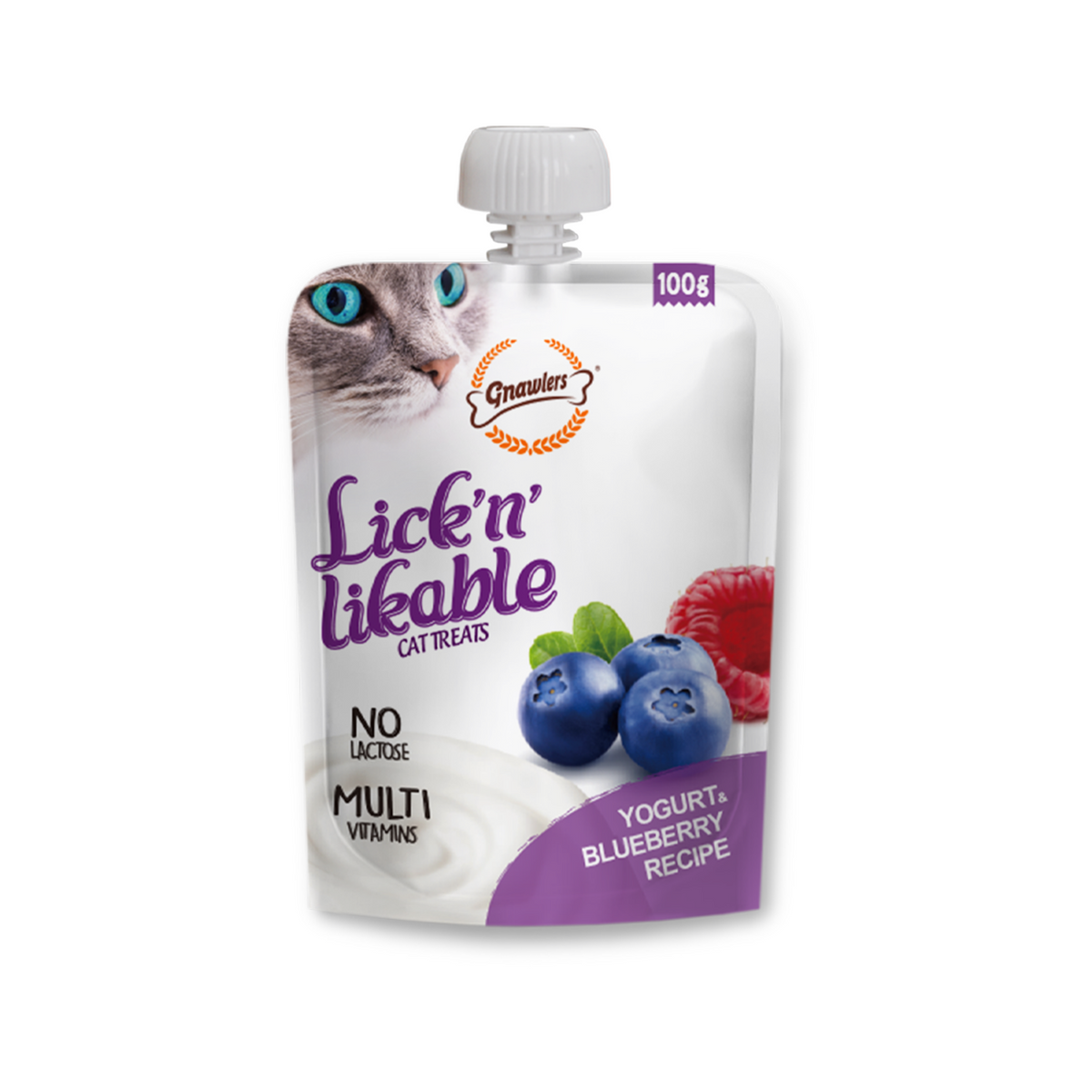 Gnawlers Lick And Lickable Yogurt And Blueberry Recipe Cat Treat