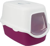 Trixie Vico Cat Litter Tray With Hood Berry /White