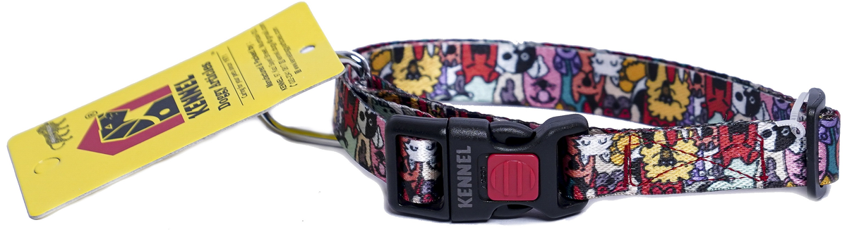 Kennel Printed Adjustable  Assorted Click Lock Collar (W=3/4 Inch)