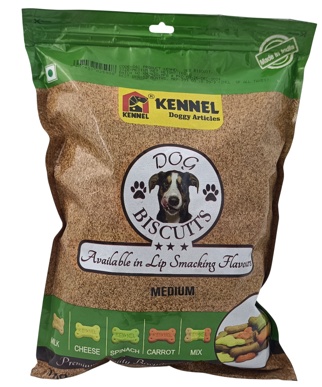 Kennel : Mix Vegetarian Flavour Premium Dog Biscuits for Medium Breeds