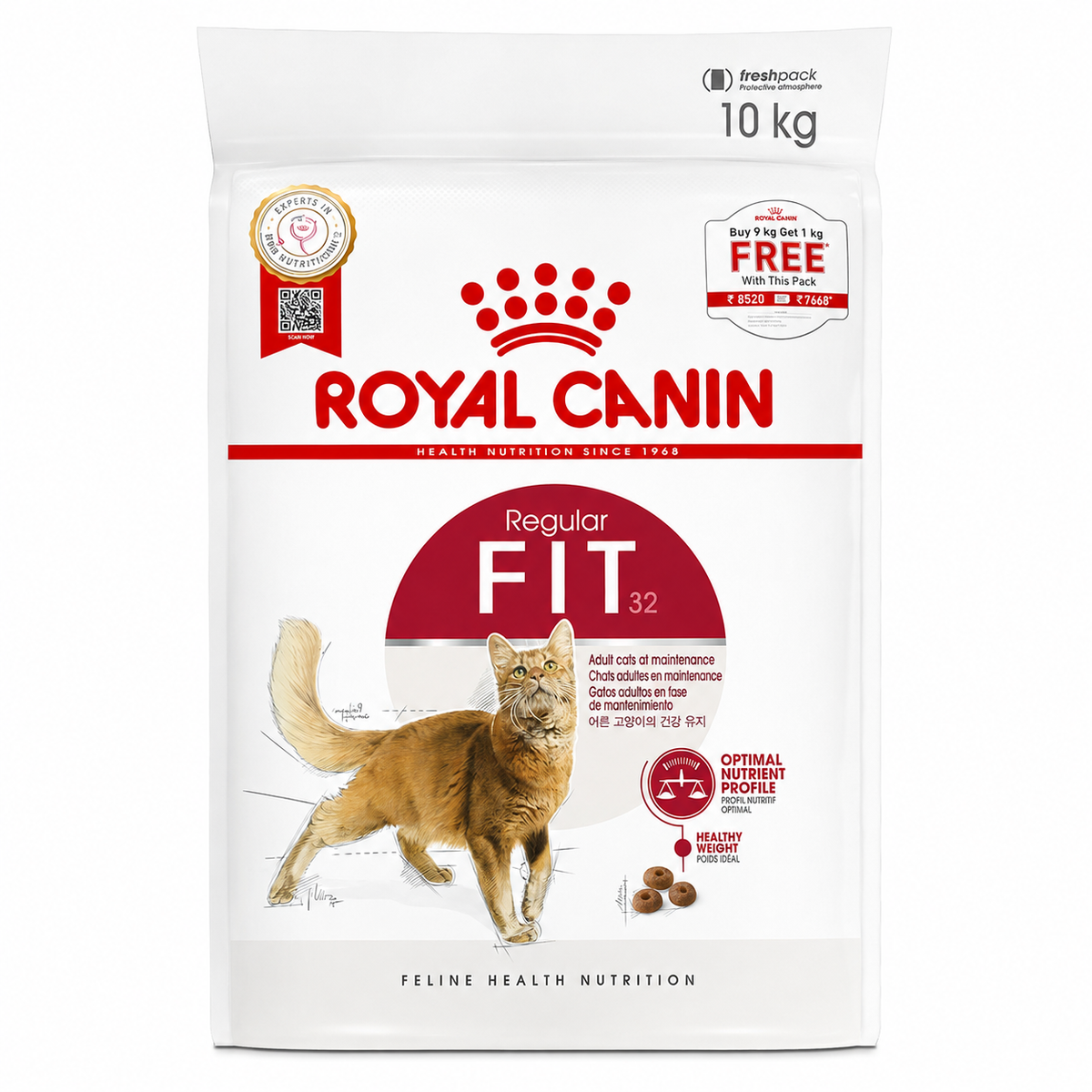Royal Canin Regular Fit 32 Adult Cat Dry Food Buy 9 Kg Get 1 Kg Free