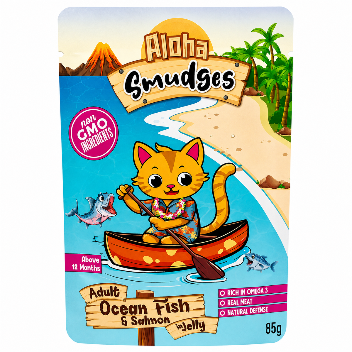 Aloha Smudges Ocean Fish And Salmon In Jelly Adult Cat Wet Food
