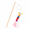 Dokitti Catepillar Rainbow Pom Teaser Wand Cat Teasing Stick