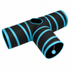 Nunbell T-Shape 3-Way Cat Play Tunnel with Peephole & Dangling Ball