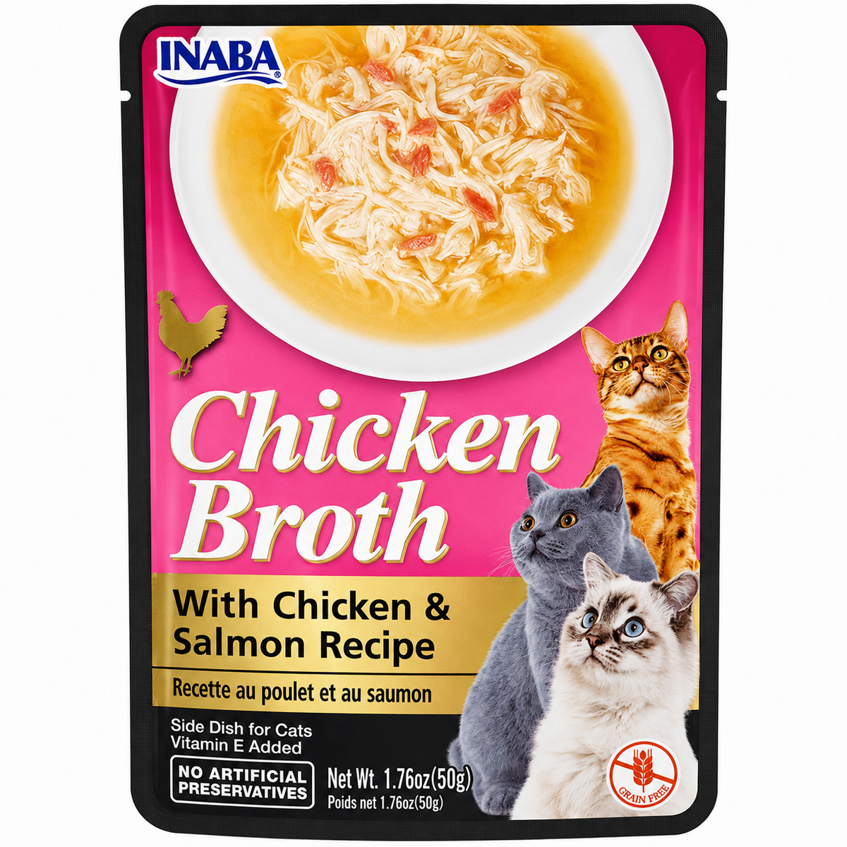 Inaba Chicken Broth Chicken & Salmon Recipe Cat Treats