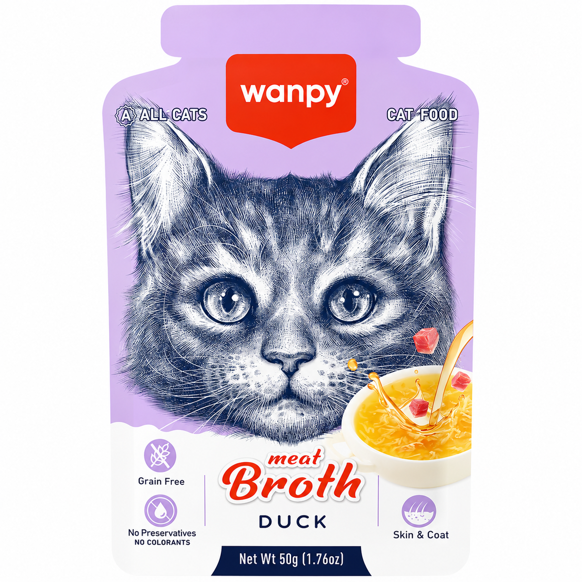 Wanpy Meat Broths Duck Cat Pouch