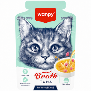 Wanpy Meat Broths Tuna Cat Pouch
