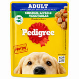 Pedigree Adult Chicken ,Liver & Vegetables Chunks In Gravy Pouch