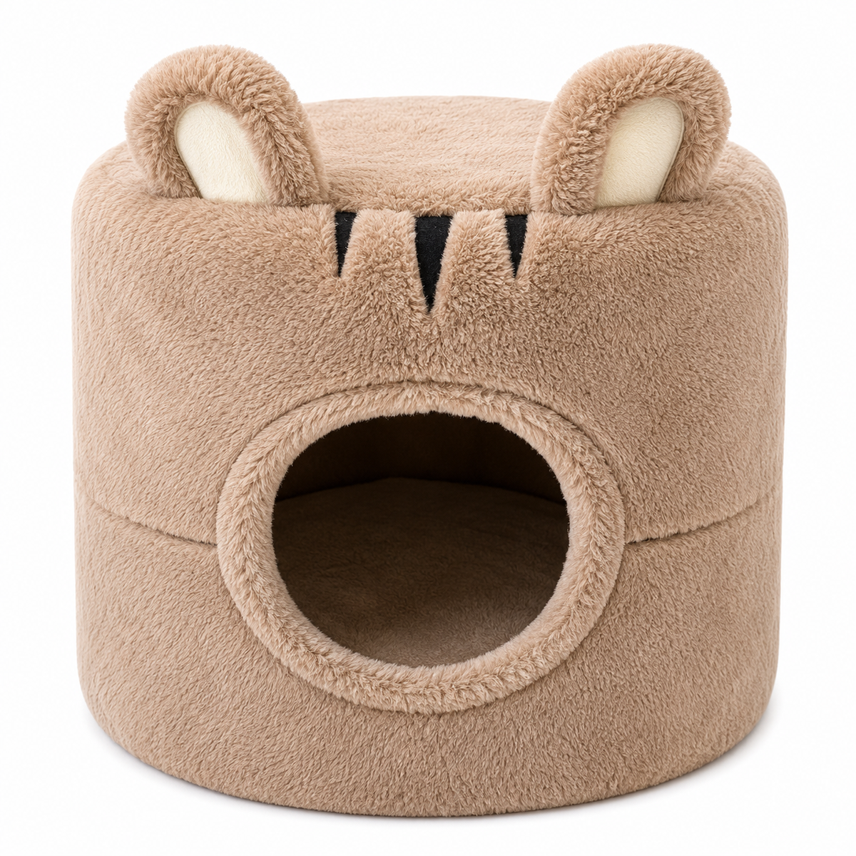 Teddy Bear Cat Cave House – Cosy Enclosed Pet Bed