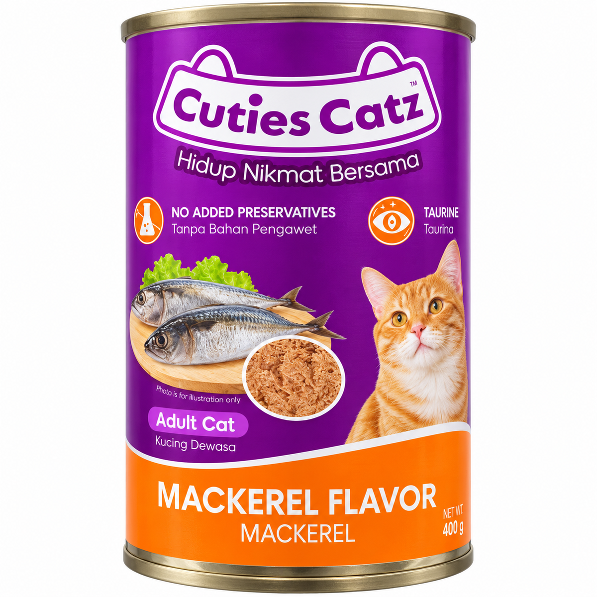 Cuties Catz  Mackeral Flavor Adult Cat Canned Food