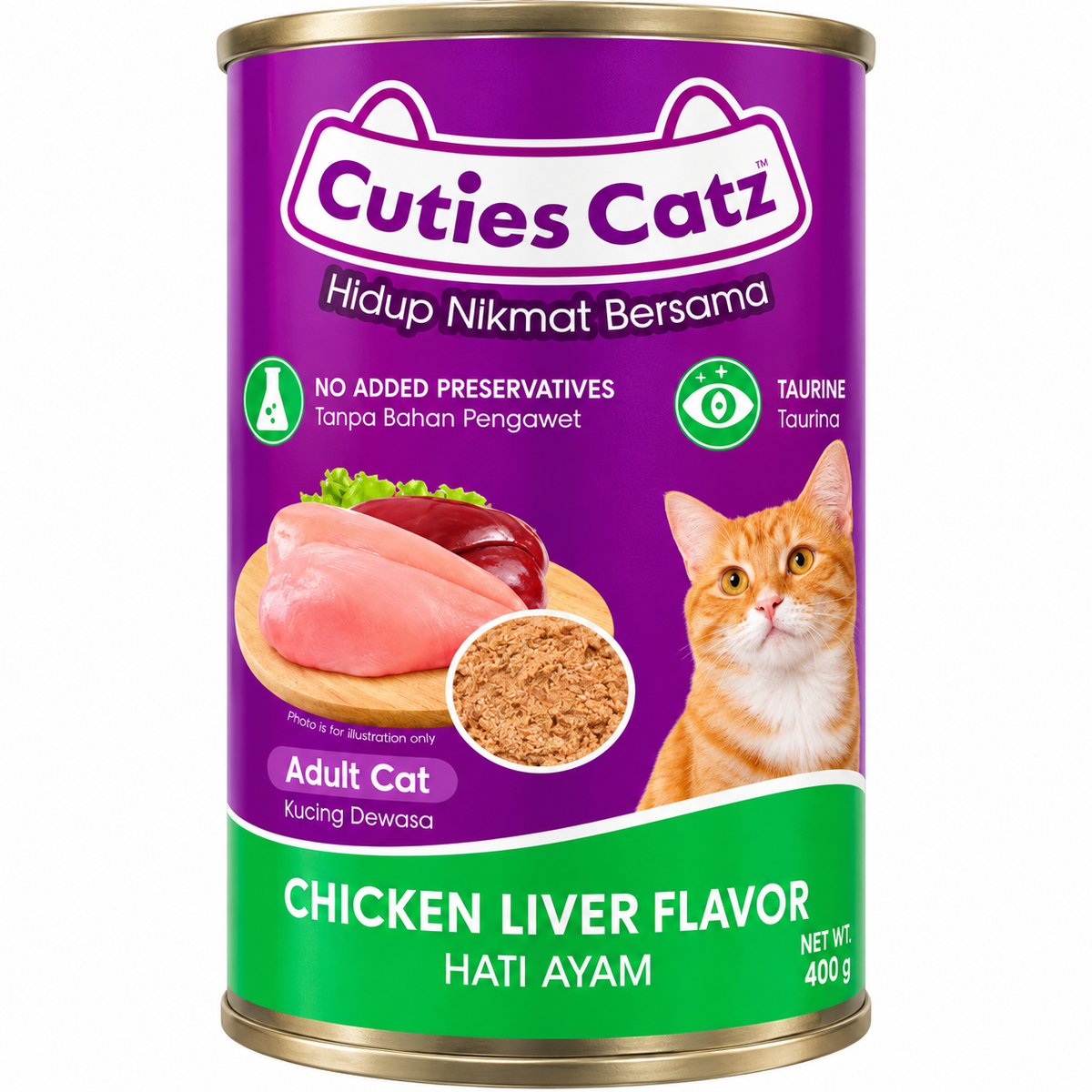 Cuties Catz Chicken & Liver Flavor Adult Cat  Canned Food