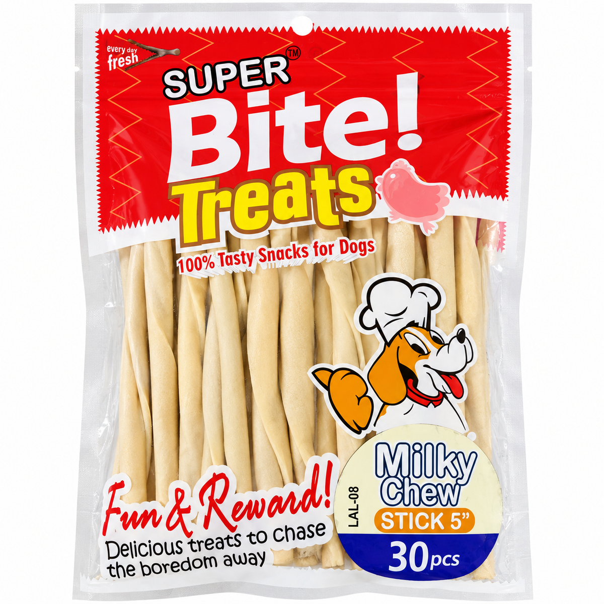 Super Bite Treats Milky Chew Stick - 5 Inches