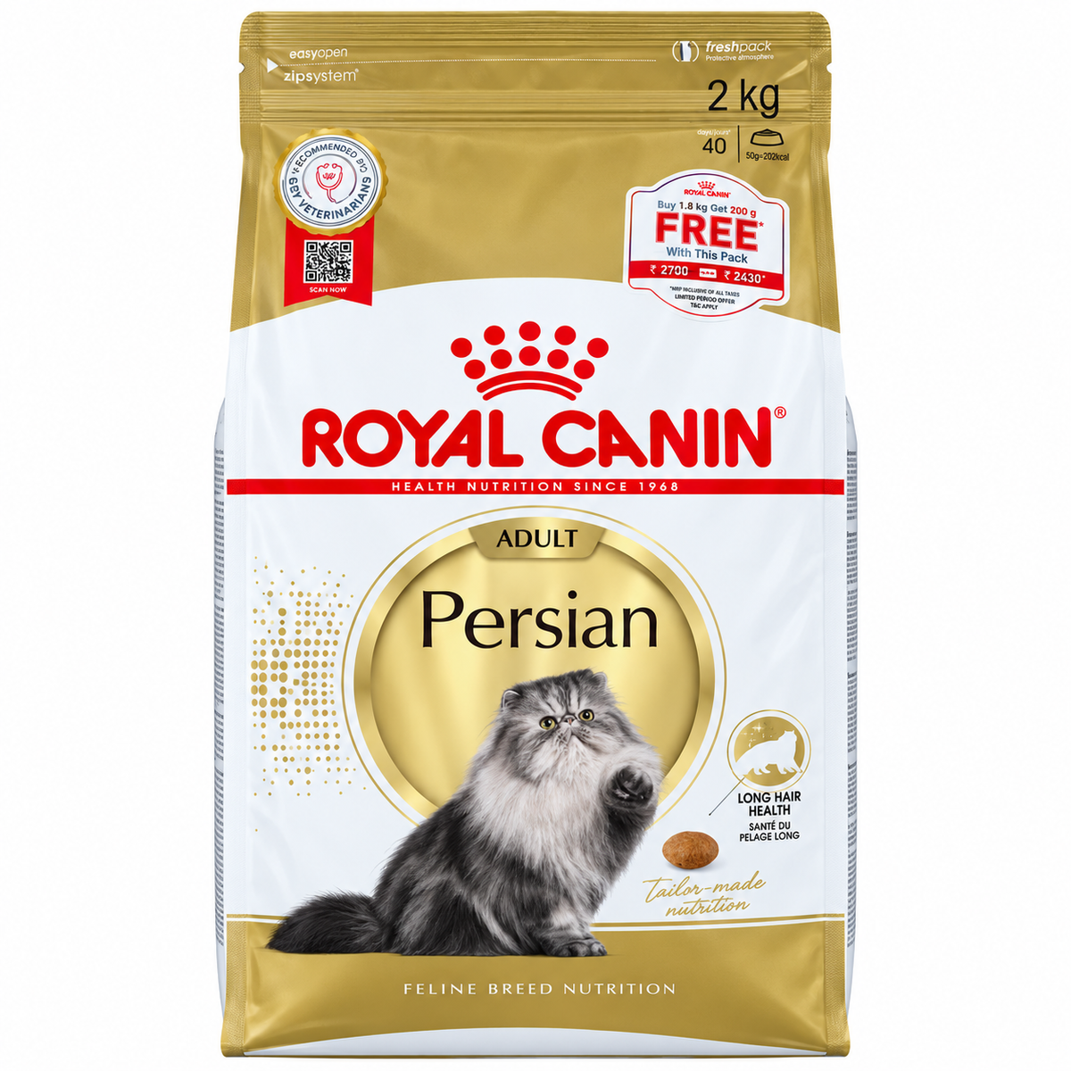 Royal Canin Persian Adult Cat Dry Food Buy 1.8 Kg Get 0.2 G Free Inside