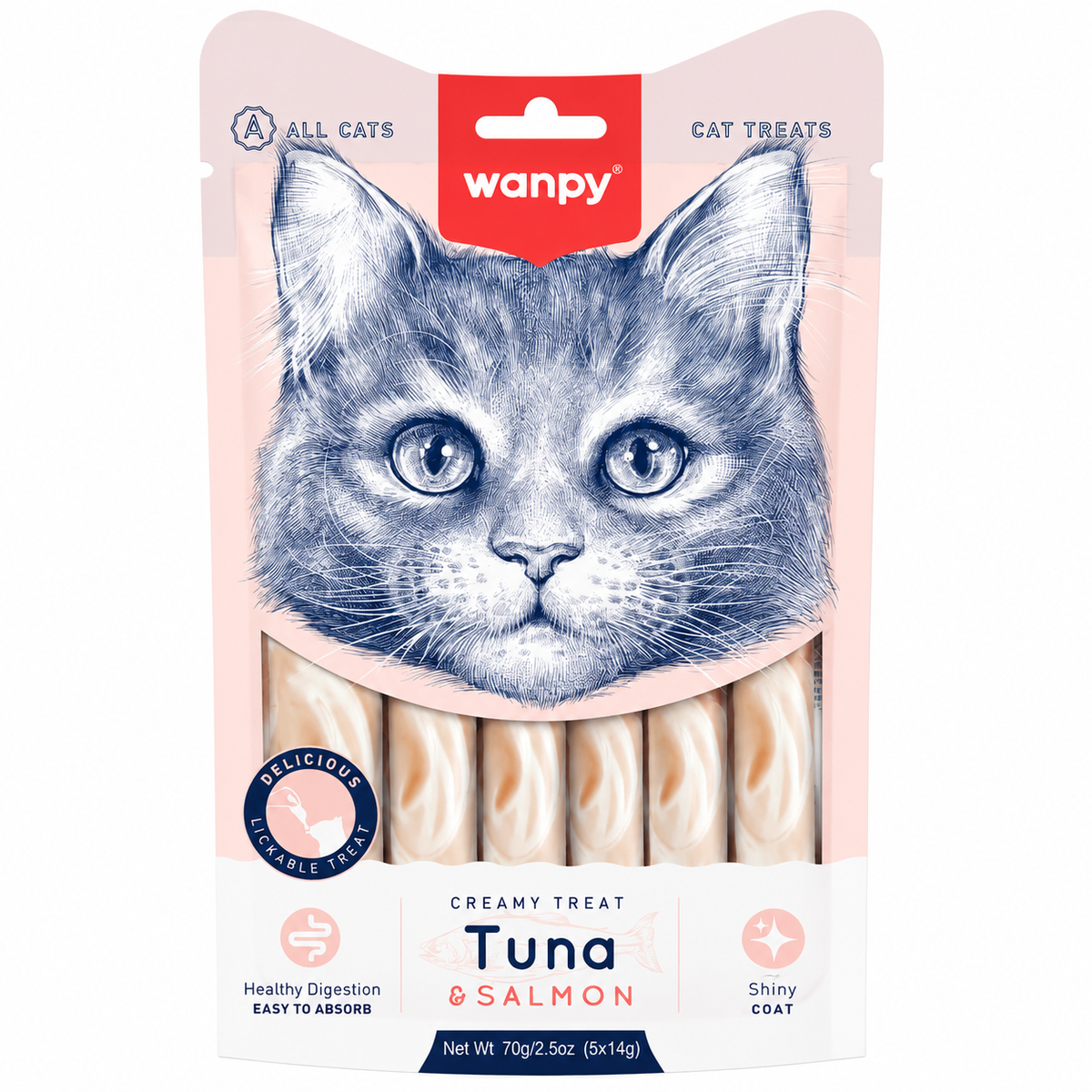 Wanpy Creamy Lickable Tuna & Salmon Cat Treats
