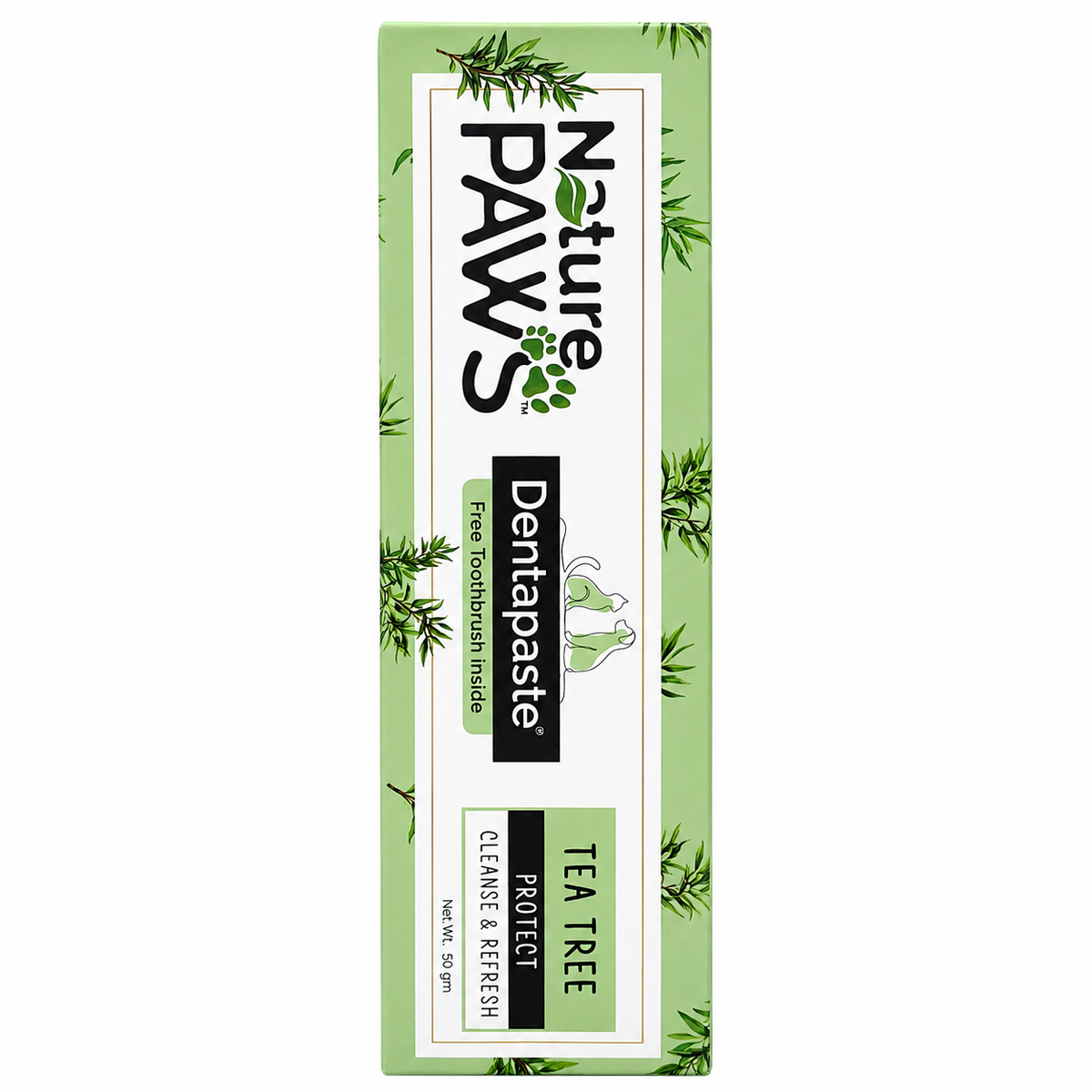 Nature Paws Tea Tree Protect Dental Care Dentapaste Toothpaste With Brush For Dogs & Cats