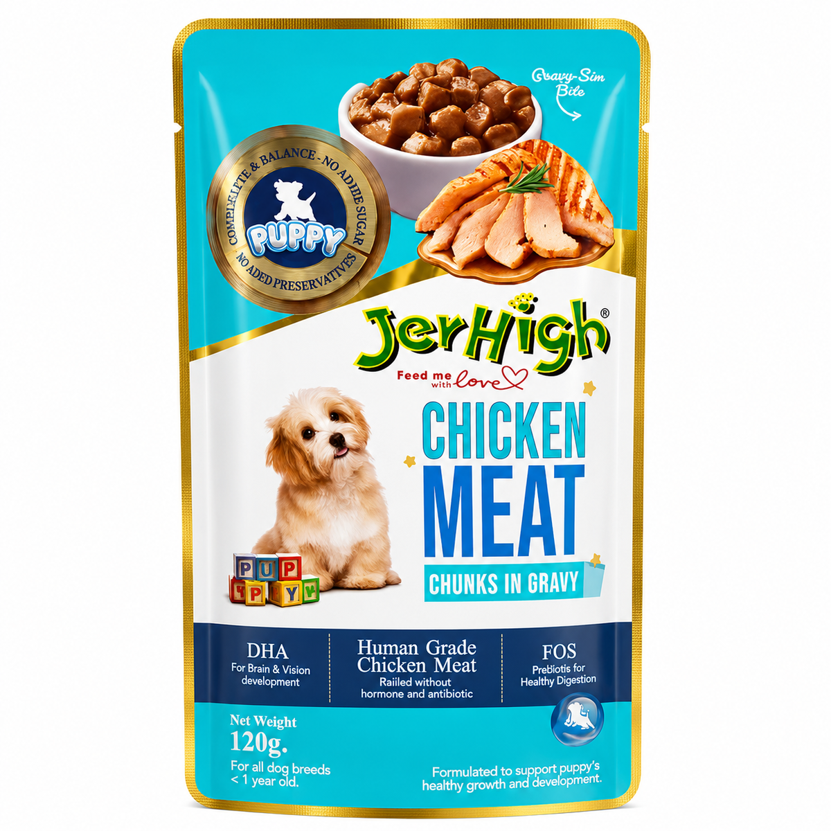 Jerhigh Chicken Meat Chunks in Gravy Puppy Pouch