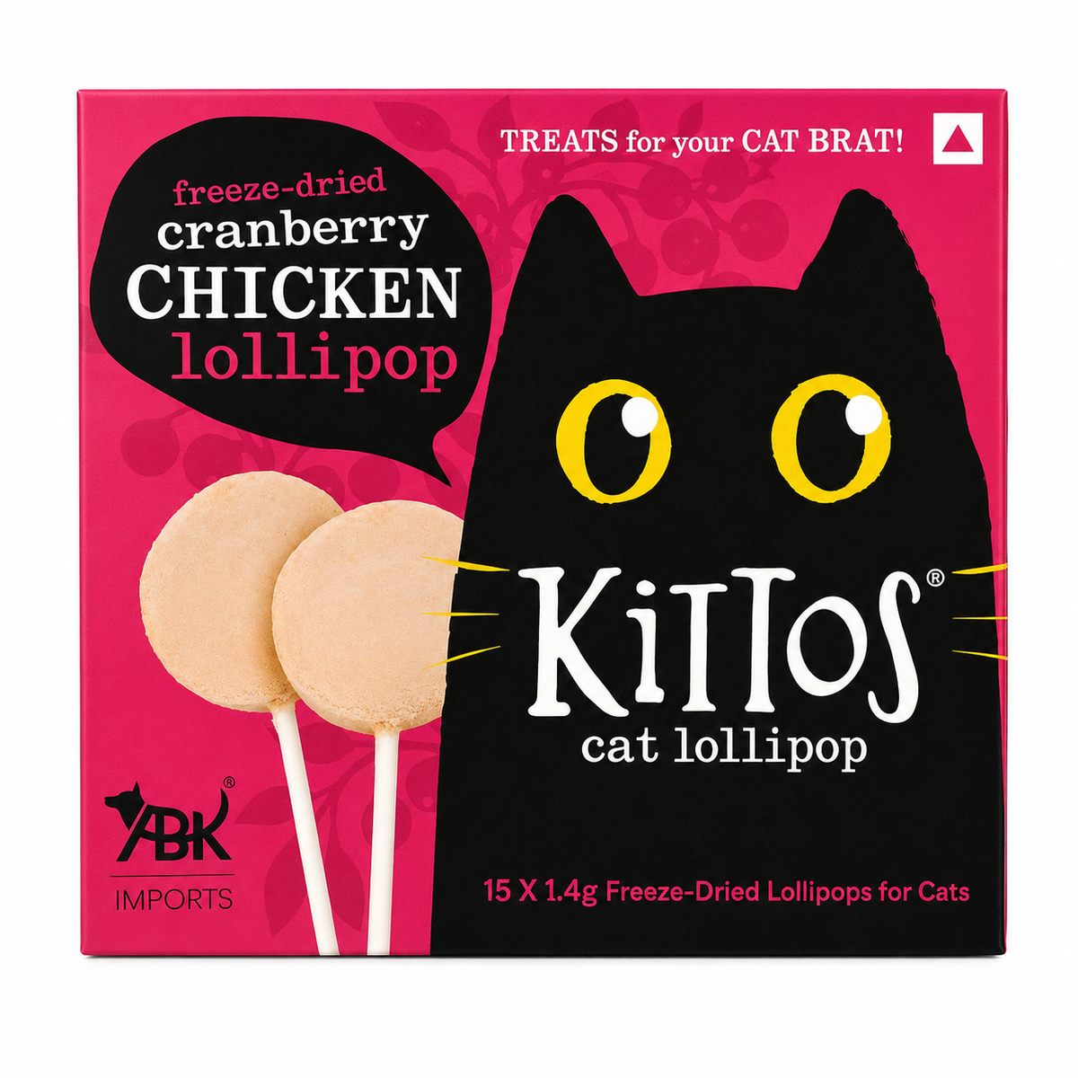Kittos Freeze-Dried Cranberry Chicken Lollipops