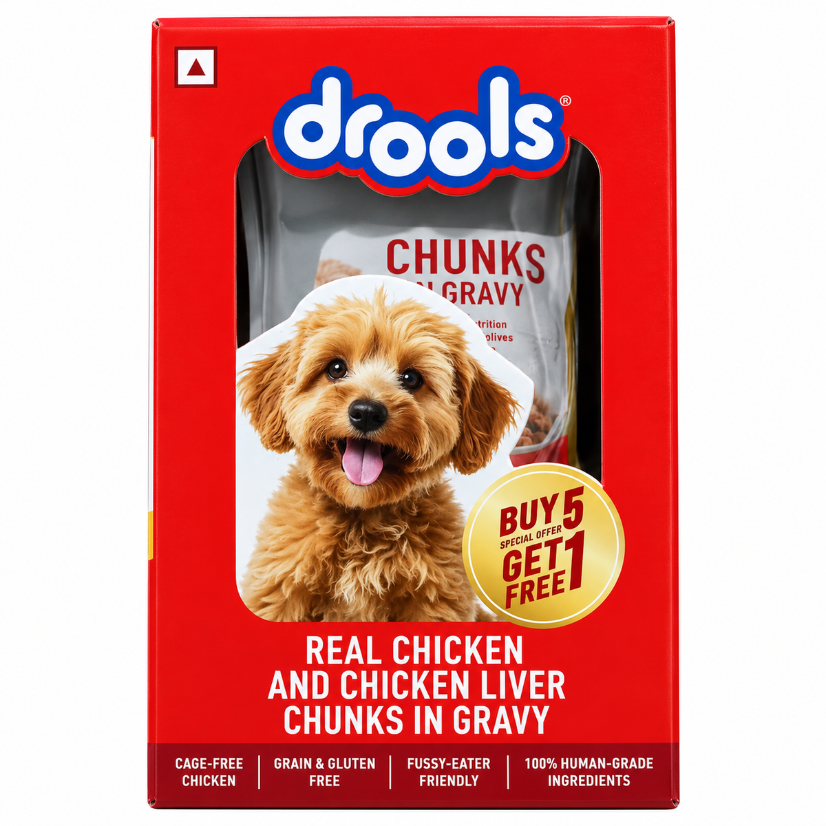 Drools Real Chicken & Liver Chunks In Gravy Dog Wet Food Buy 5 Get 1 Free