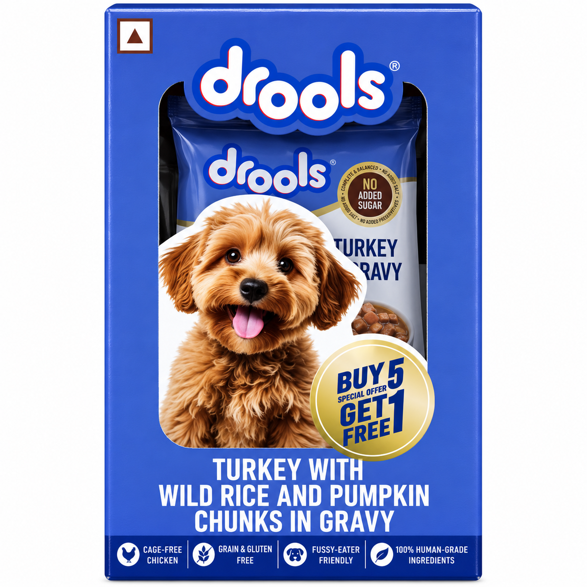 Drools Turkey With Wild Rice & Pumpkin Chunks In Gravy Dog Wet Food Buy 5 Get 1 Free
